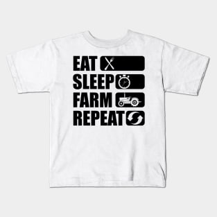 Farmer - Eat Sleep Farm Repeat Kids T-Shirt